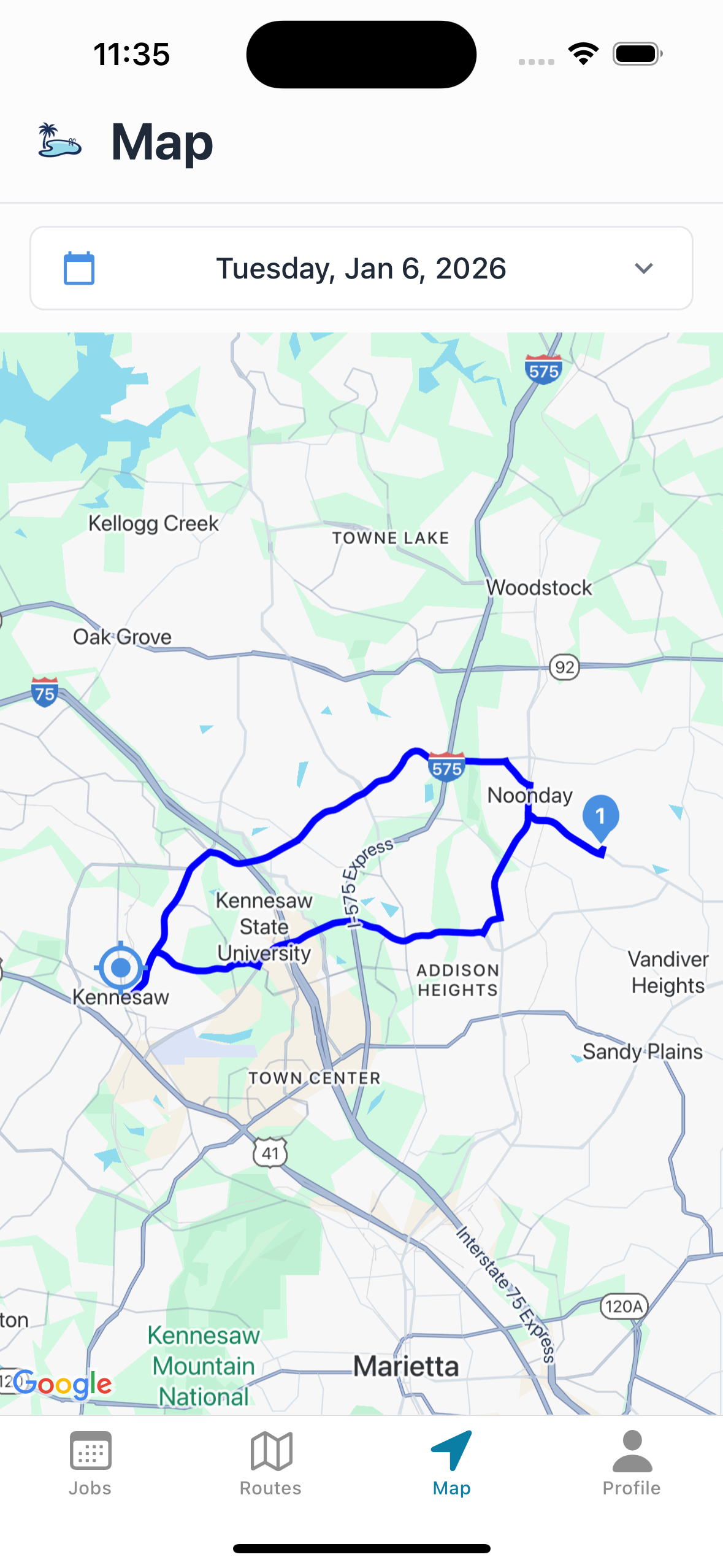 Pool Founder Mobile App - Map Screen